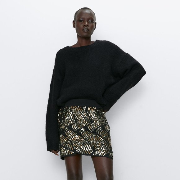 Zara Dresses & Skirts - ZARA Sequined Mini Skirt